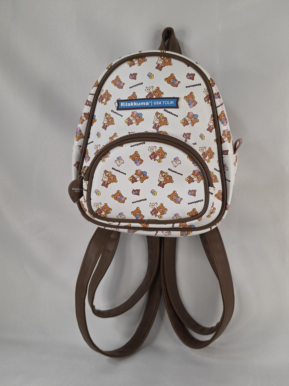 San-X Rilakkuma USA Tour 20th Anniversary Mini Backpack White Brown Kawai